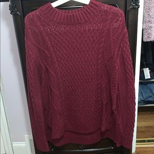 Burgundy Cable Knit Sweater